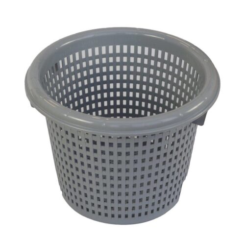 Round fishermen basket in gray HDPE plastic without optional handles